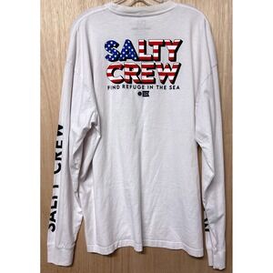 Salty Crew Stars And Stripes Longsleeve Shirt Size XXL White Refuge In The Sea